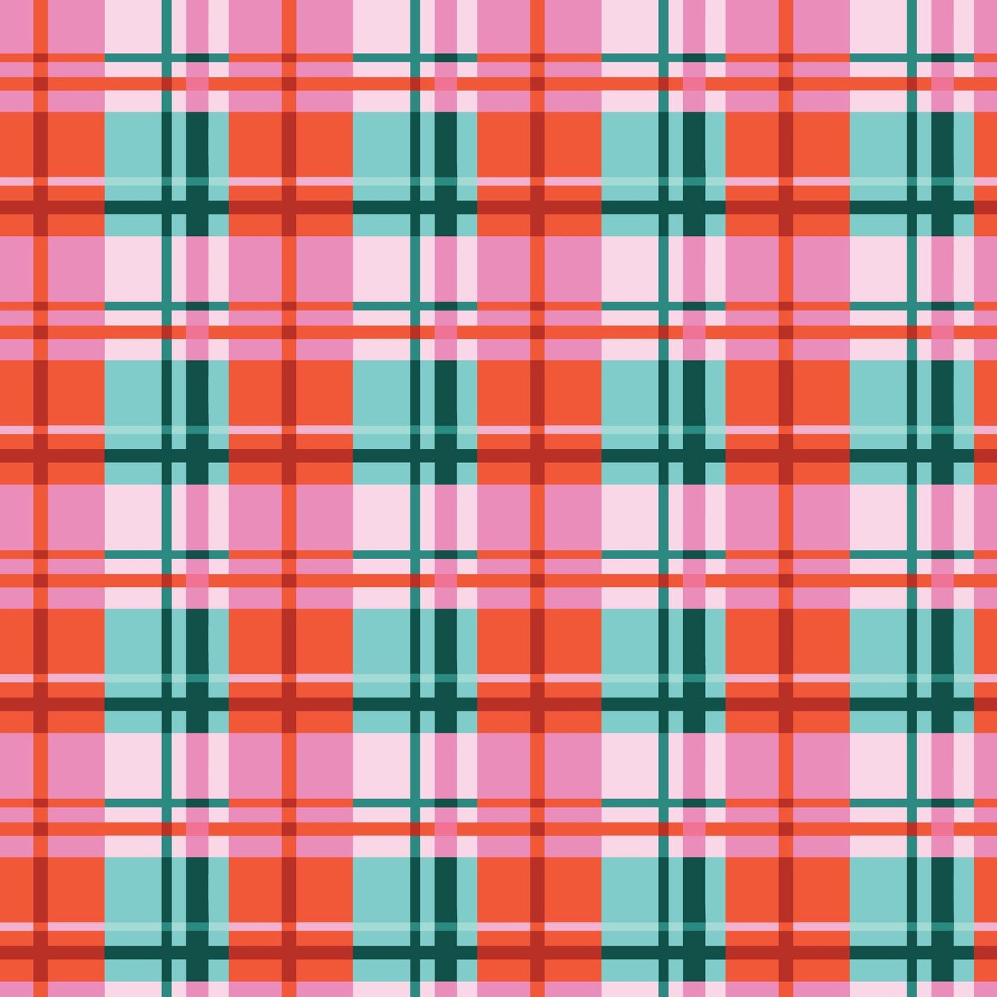 Christmas Plaid Multi Fabric | Whim and Joy Cloud9 Fabrics | Jolly Tidings Organic Cotton Holiday Quilting Fabric