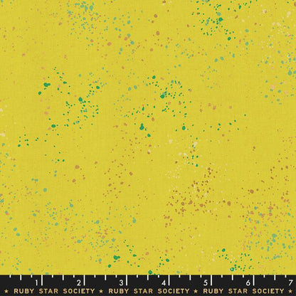 Citrus Garden Speckled Fabric Bundle | 5 Fat Quarters or Half Yards | Ruby Star Society Metallic Green Yellow Quilt Fabric