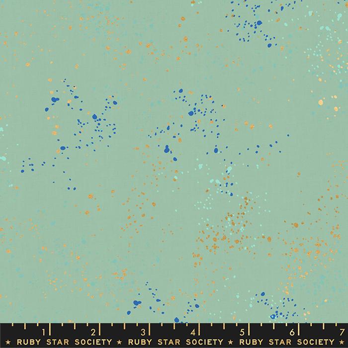 Citrus Garden Speckled Fabric Bundle | 5 Fat Quarters or Half Yards | Ruby Star Society Metallic Green Yellow Quilt Fabric