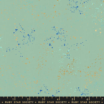 Citrus Garden Speckled Fabric Bundle | 5 Fat Quarters or Half Yards | Ruby Star Society Metallic Green Yellow Quilt Fabric