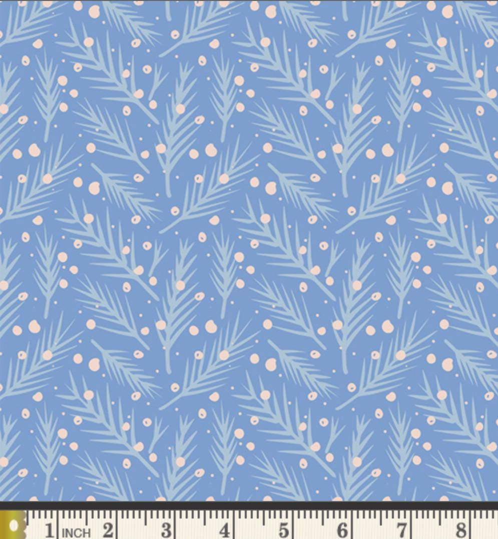 Frostvine Fabric | Frost & Fir by Sewcial Bee Collective | Blue Botanical Winter Cotton | Art Gallery Fabrics SBC-FF-3112