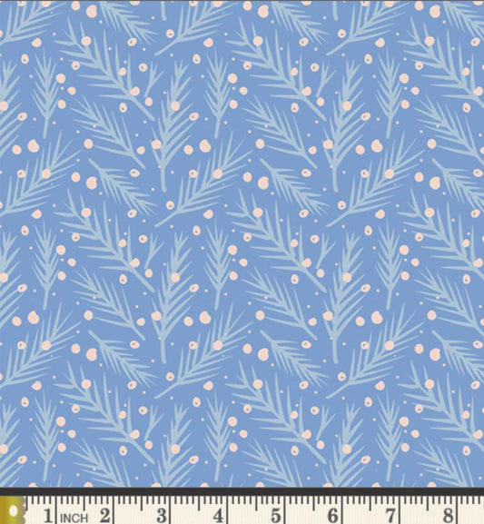 Frostvine Fabric | Frost & Fir by Sewcial Bee Collective | Blue Botanical Winter Cotton | Art Gallery Fabrics SBC-FF-3112