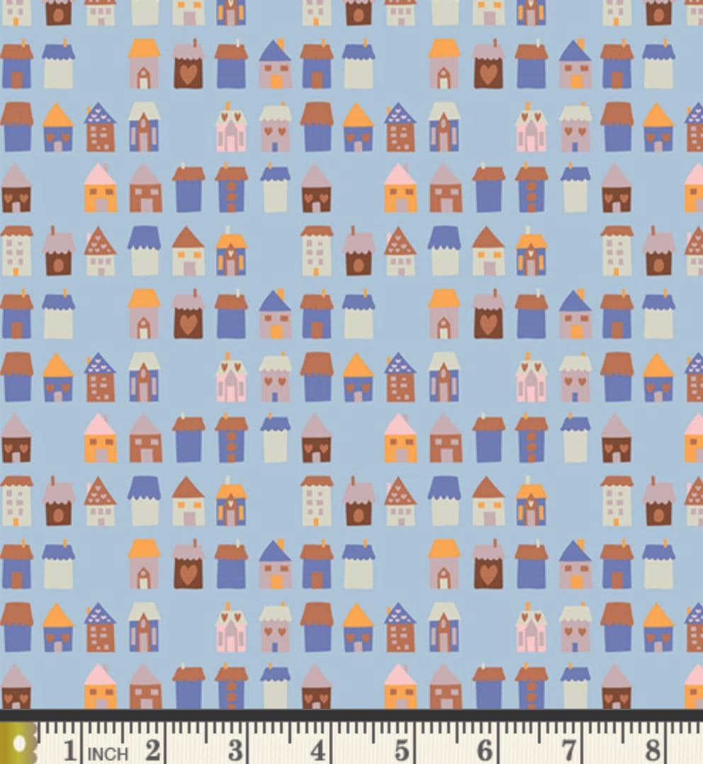 Winterful Village Fabric Bundle, Frost & Fir by Sewcial Bee Collective, 6-Pc Christmas Fat Quarter or Half Yard Bundle, Art Gallery Fabrics