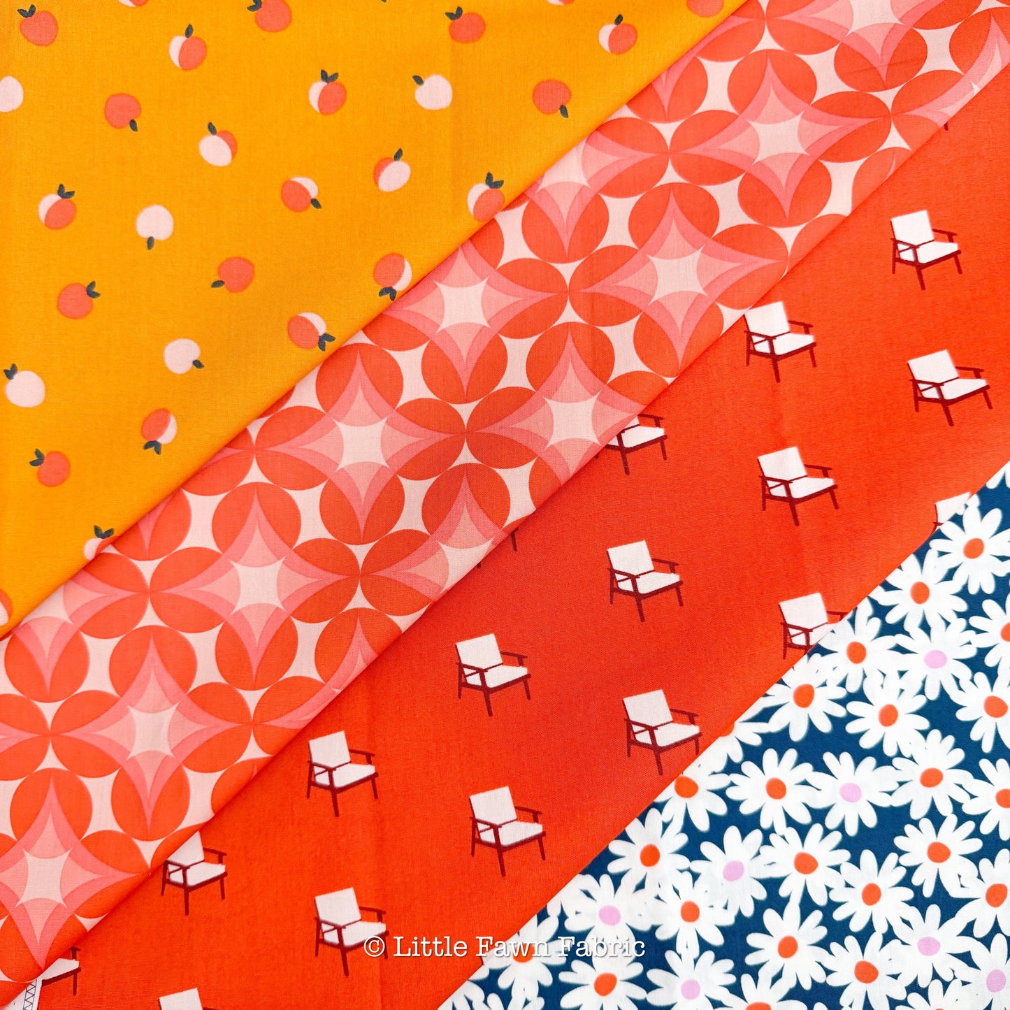 Cinnamon Toast Fabric Bundle by Dana Willard, 12 Piece Fat Quarter or Half Yard Set, Art Gallery Fabrics Retro Cotton
