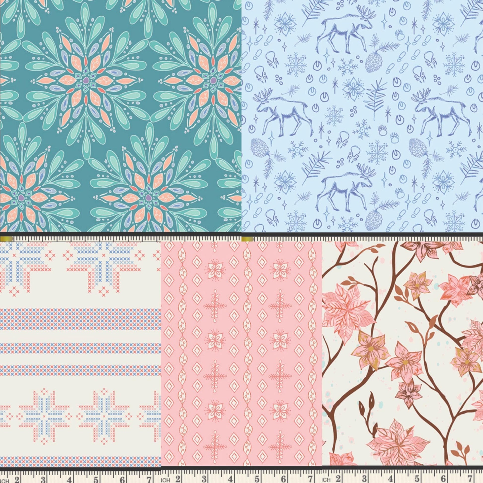 Frost & Fir Full Collection Bundle, 25 Piece Fat Quarter or Half Yard Set, Sewcial Bee Collective, Art Gallery Fabrics