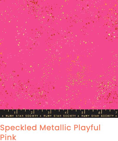 Sunset Confetti Speckled Fabric Bundle by Ruby Star Society – 6 Pieces, Fat Quarter or Half Yard, Metallic Quilting Cotton