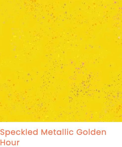 Sunset Confetti Speckled Fabric Bundle by Ruby Star Society – 6 Pieces, Fat Quarter or Half Yard, Metallic Quilting Cotton