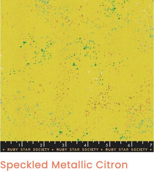 Candy Pop Speckled Fabric Bundle by Ruby Star Society, 5 Piece Fat Quarter or Half Yard Bundle, Bright Pink Blue Citron Quilting Cotton