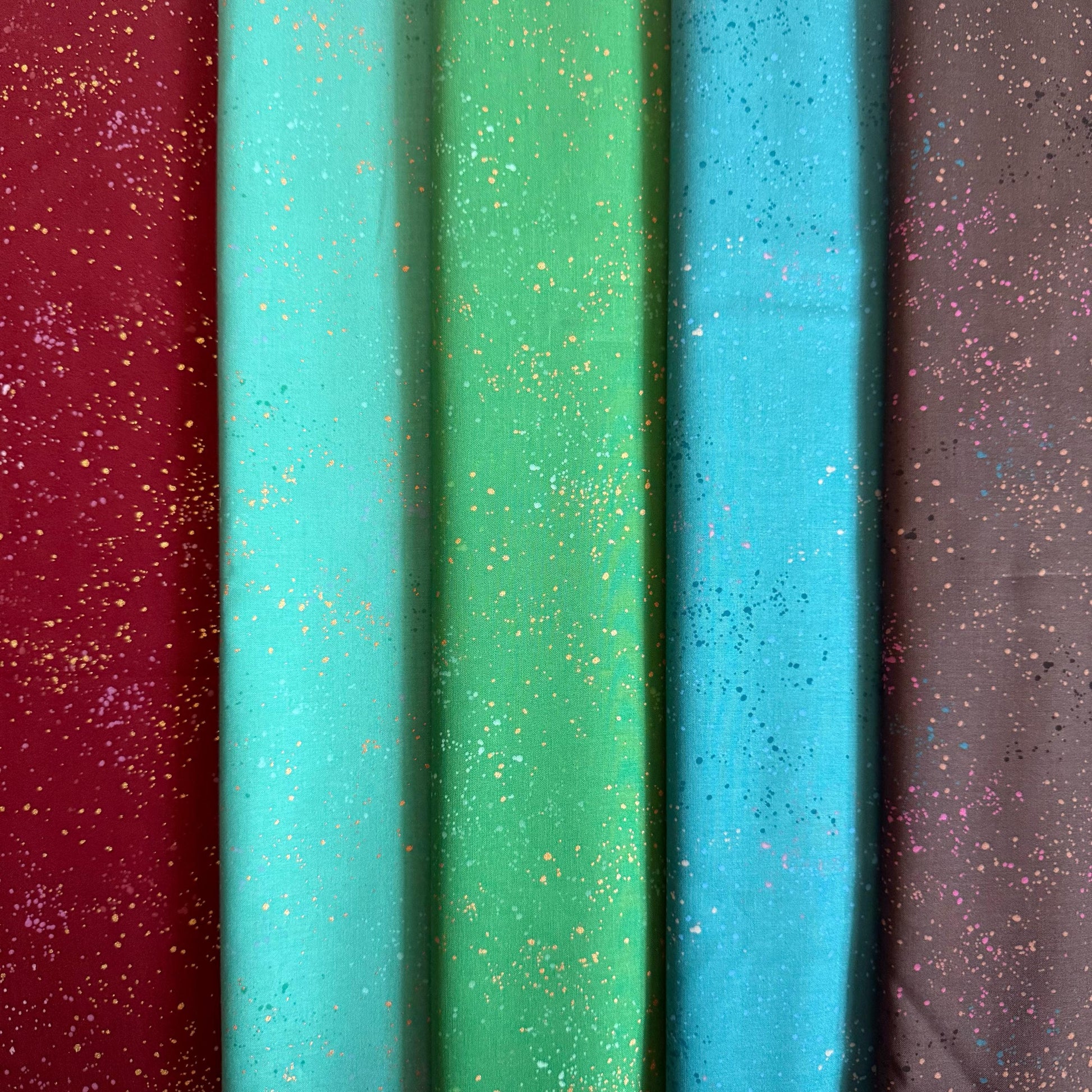 Enchanted Garden Speckled Fabric Bundle | 5 Fat Quarters or Half Yards | Ruby Star Society Moody Green Purple Quilt Fabric