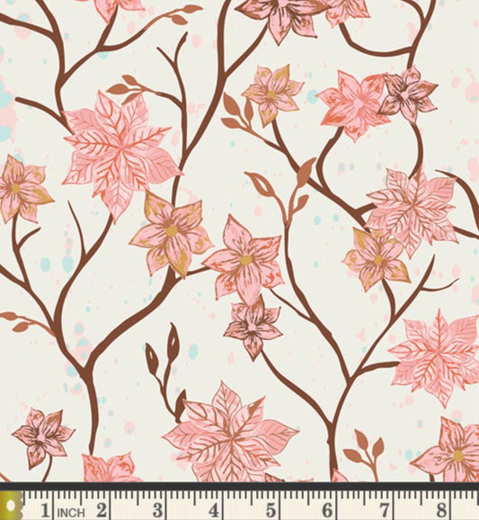 Frosted Blossoms Fabric | Frost & Fir by Sewcial Bee Collective | Winter Floral Cotton | Art Gallery Fabrics SBC-FF-3120