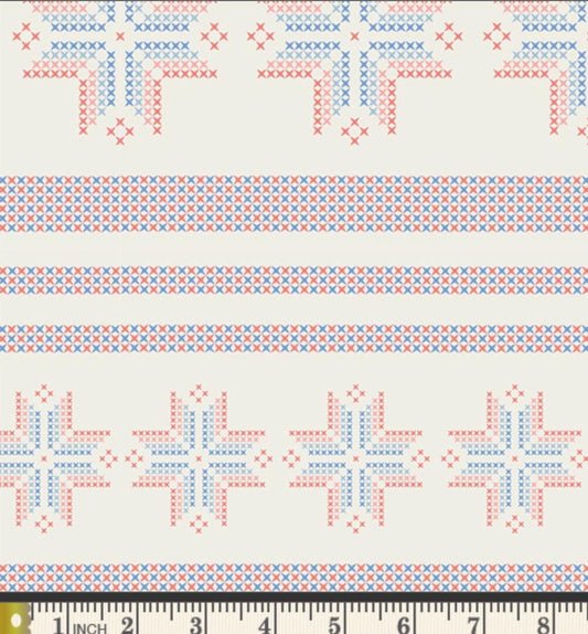 Woven Snowflakes Fabric | Frost & Fir by Sewcial Bee Collective | Fair Isle Winter Cotton | Art Gallery Fabrics SBC-FF-3124