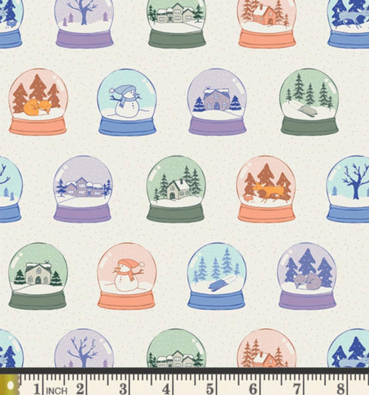 Snowglobes Scenes Fabric | Frost & Fir by Sewcial Bee Collective | Winter Snow Globe Cotton | Art Gallery Fabrics SBC-FF-3130