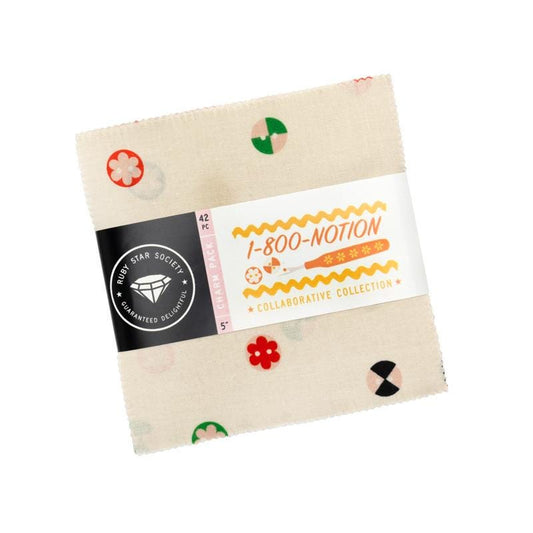 1-800-NOTION Charm Pack by Ruby Star Society | 42 5-Inch Squares | Factory Precut | RS5207PP | Moda Fabrics