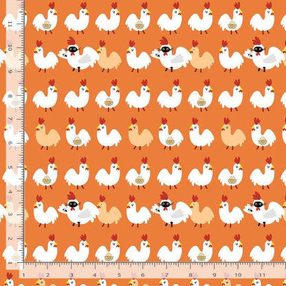 Autumn Farmyard Fabric Bundle | Bok Bok Meow by Leezaworks for Dear Stella | 5 Piece Fall Farm Quilting Cotton Bundle