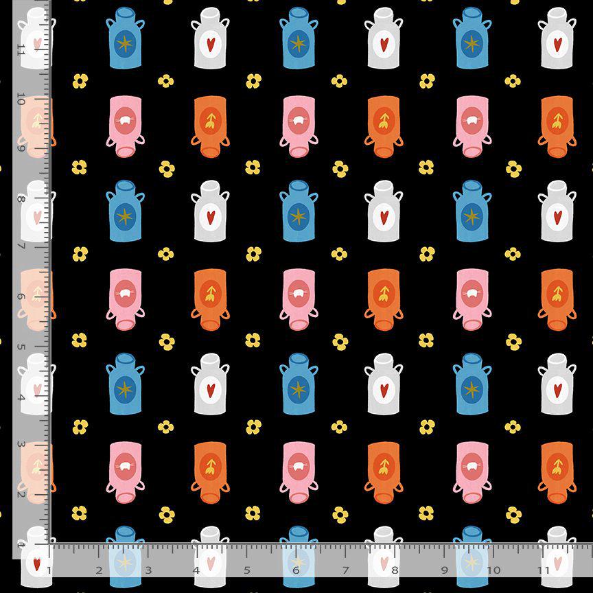 Bok Bok Meow Fabric Bundle by Leezaworks for Dear Stella | 9 Piece Cat Chicken Farm Quilting Cotton Bundle