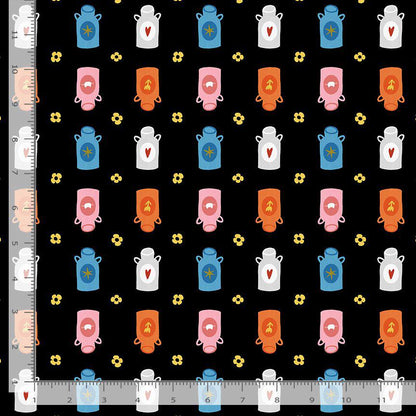Bok Bok Meow Fabric Bundle by Leezaworks for Dear Stella | 9 Piece Cat Chicken Farm Quilting Cotton Bundle