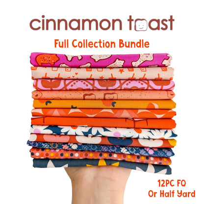 Cinnamon Toast Fabric Bundle by Dana Willard, 12 Piece Fat Quarter or Half Yard Set, Art Gallery Fabrics Retro Cotton