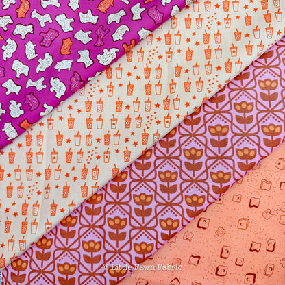 Cinnamon Toast Fabric Bundle by Dana Willard, 12 Piece Fat Quarter or Half Yard Set, Art Gallery Fabrics Retro Cotton