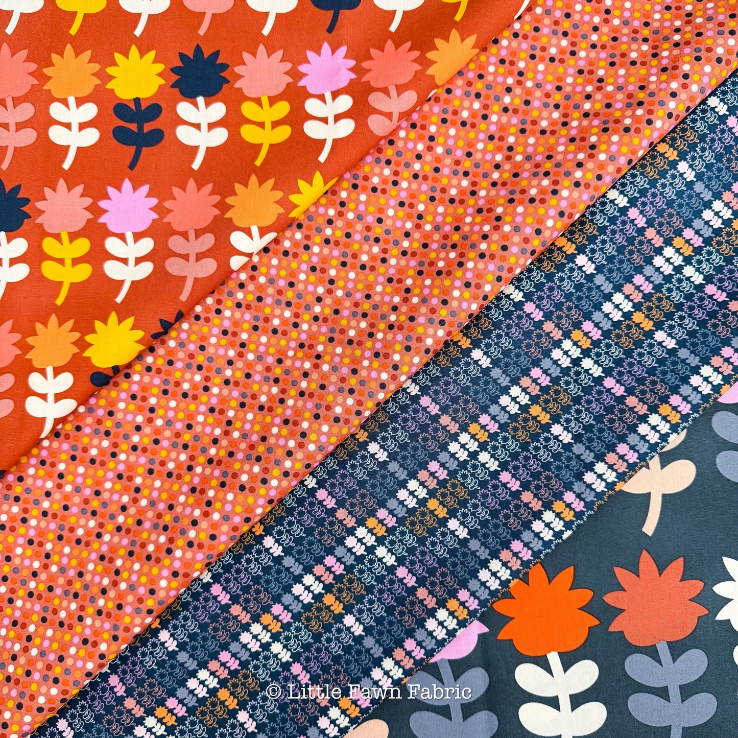 Cinnamon Toast Fabric Bundle by Dana Willard, 12 Piece Fat Quarter or Half Yard Set, Art Gallery Fabrics Retro Cotton