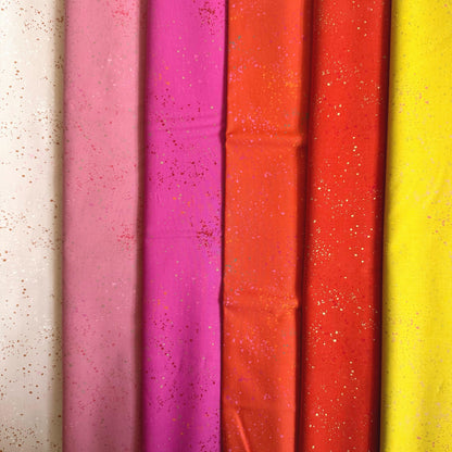 Sunset Confetti Speckled Fabric Bundle by Ruby Star Society – 6 Pieces, Fat Quarter or Half Yard, Metallic Quilting Cotton