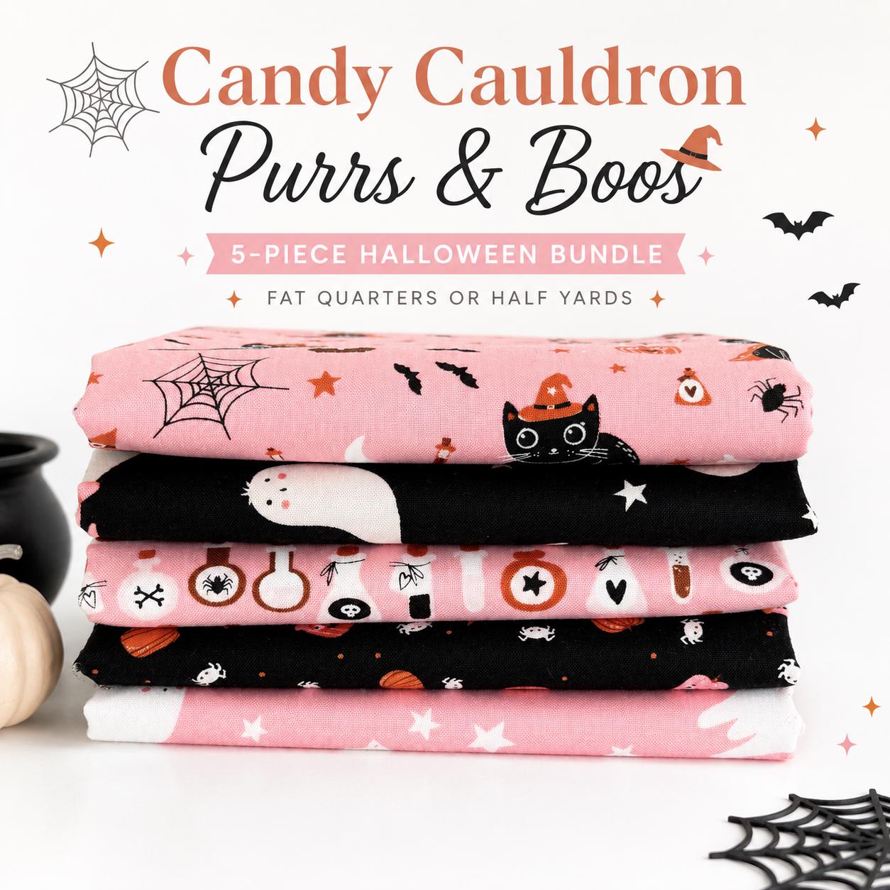 Candy Cauldron Purrs & Boos Bundle by Elena Amo for Moda — 5 Pieces