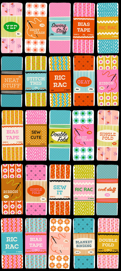 1-800-NOTION Sew Cute Soft Black Fabric by Ruby Star Society | RS5207 12 | Sewing Notions Novelty Quilting Cotton