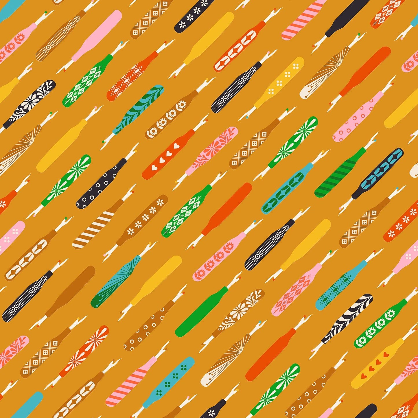 1-800-NOTION Seam Rippers Honey Fabric by Ruby Star Society | RS5210 14 | Sewing Notions Novelty Quilting Cotton
