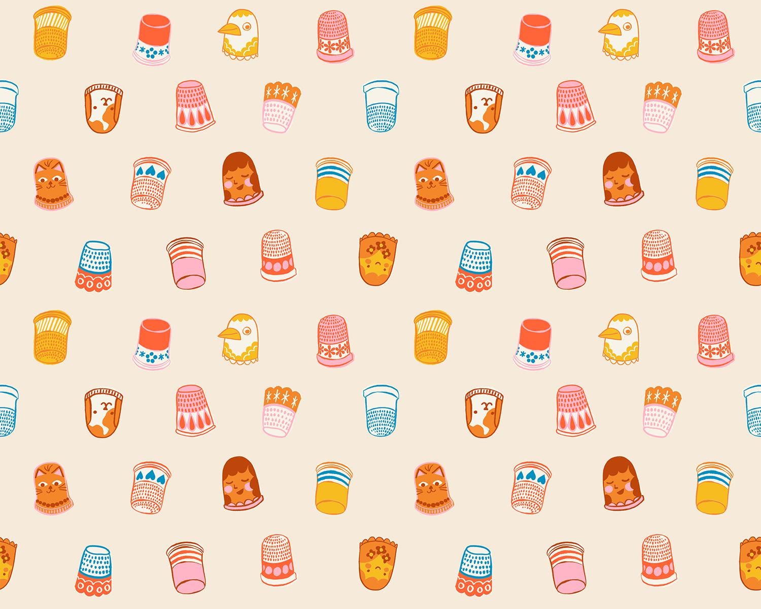 1-800-NOTION Thimbles Shell Fabric by Ruby Star Society | RS5211 11 | Sewing Notions Novelty Quilting Cotton