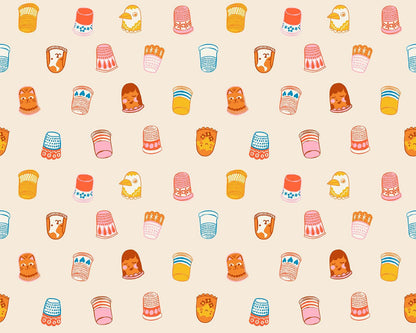 1-800-NOTION Thimbles Shell Fabric by Ruby Star Society | RS5211 11 | Sewing Notions Novelty Quilting Cotton