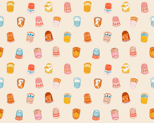 1-800-NOTION Thimbles Shell Fabric by Ruby Star Society | RS5211 11 | Sewing Notions Novelty Quilting Cotton