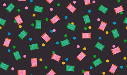 1-800-NOTION Spools Soft Black Fabric by Ruby Star Society | RS5212 15 | Sewing Thread Novelty Quilting Cotton