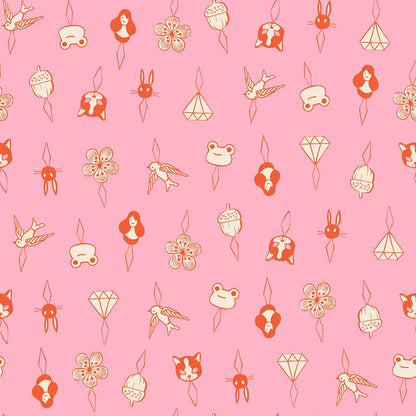 1-800-NOTION Thread Charms Posy Fabric by Ruby Star Society | RS5214 11 | Pink Sewing Novelty Quilting Cotton