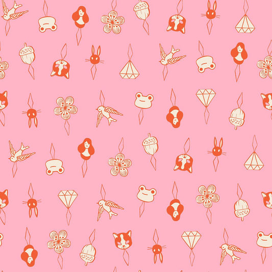 1-800-NOTION Thread Charms Posy Fabric by Ruby Star Society | RS5214 11 | Pink Sewing Novelty Quilting Cotton