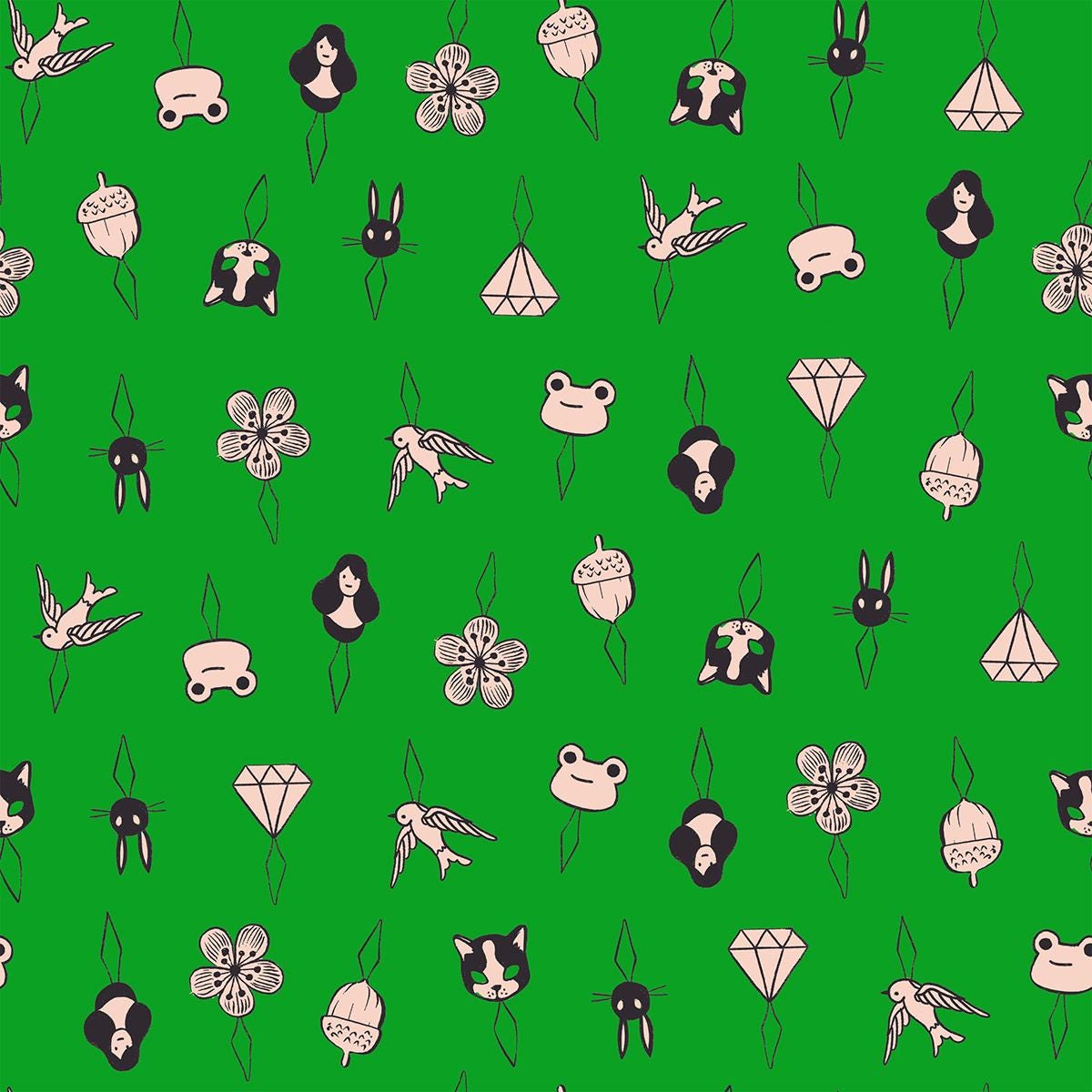 1-800-NOTION Thread Charms Deep Verdant Fabric by Ruby Star Society | RS5214 16 | Green Sewing Novelty Quilting Cotton