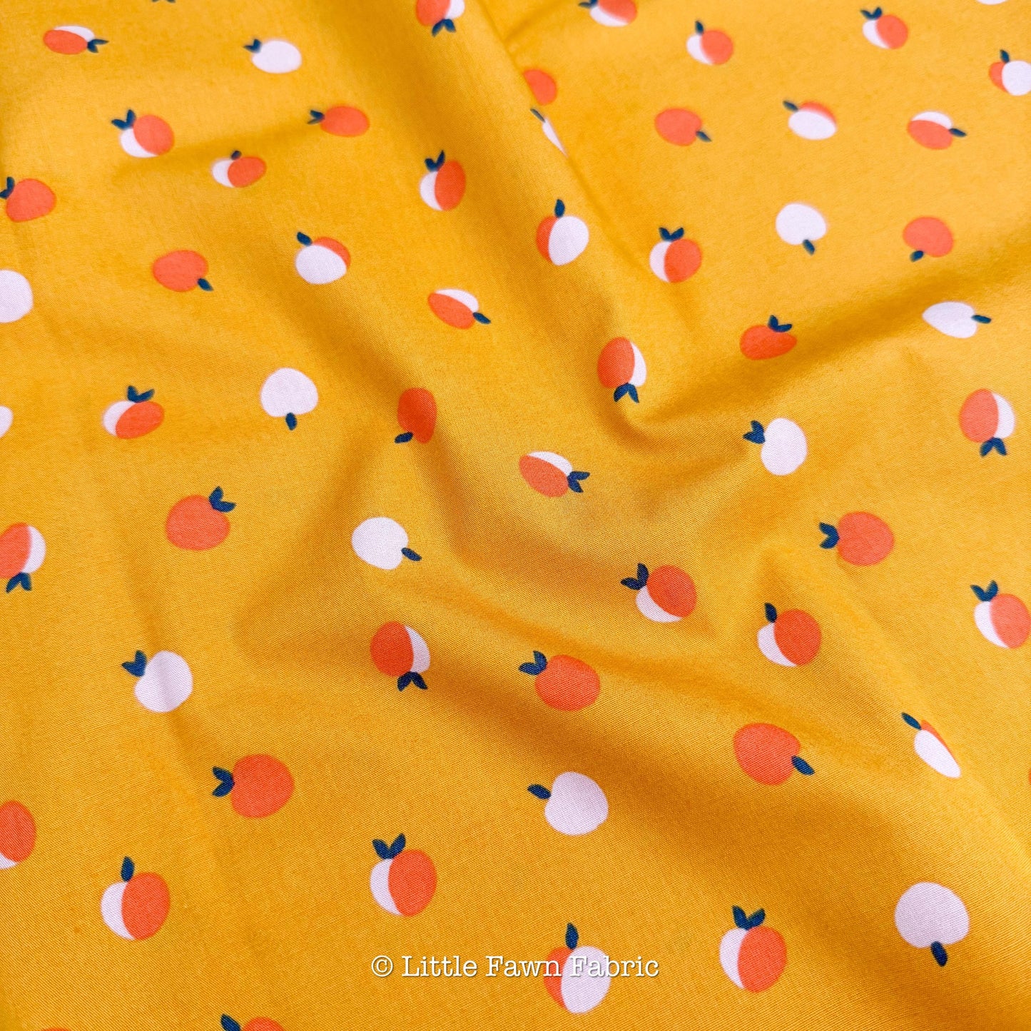 Peach Soda Picnic Fabric Bundle, 6 Piece Fat Quarter or Half Yard Set, Cinnamon Toast and Persimmon, Retro Fruit Cotton