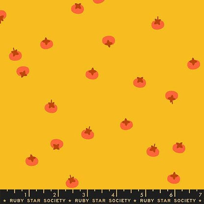 Peach Soda Picnic Fabric Bundle, 6 Piece Fat Quarter or Half Yard Set, Cinnamon Toast and Persimmon, Retro Fruit Cotton
