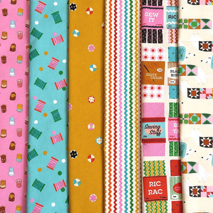 Sew Happy Rainbow Fabric Bundle | 1-800-NOTION by Ruby Star Society | 6 Piece Sewing & Quilting Cotton Bundle