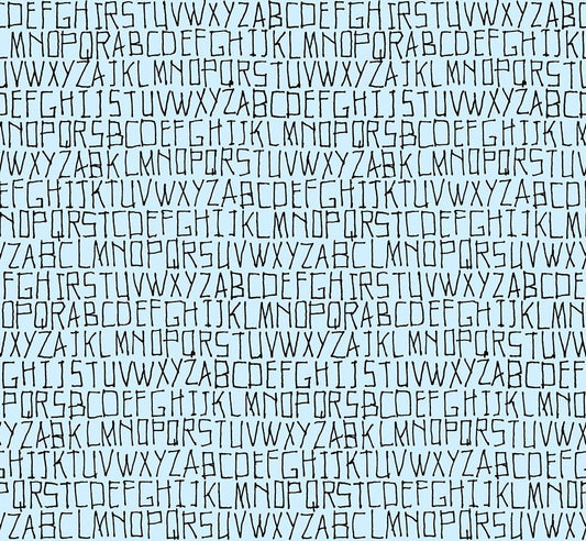Memento Alphabet Ethereal Fabric by Carolyn Friedlander | Ruby Star Society RS8002 13 | Blue White Modern Quilting Cotton