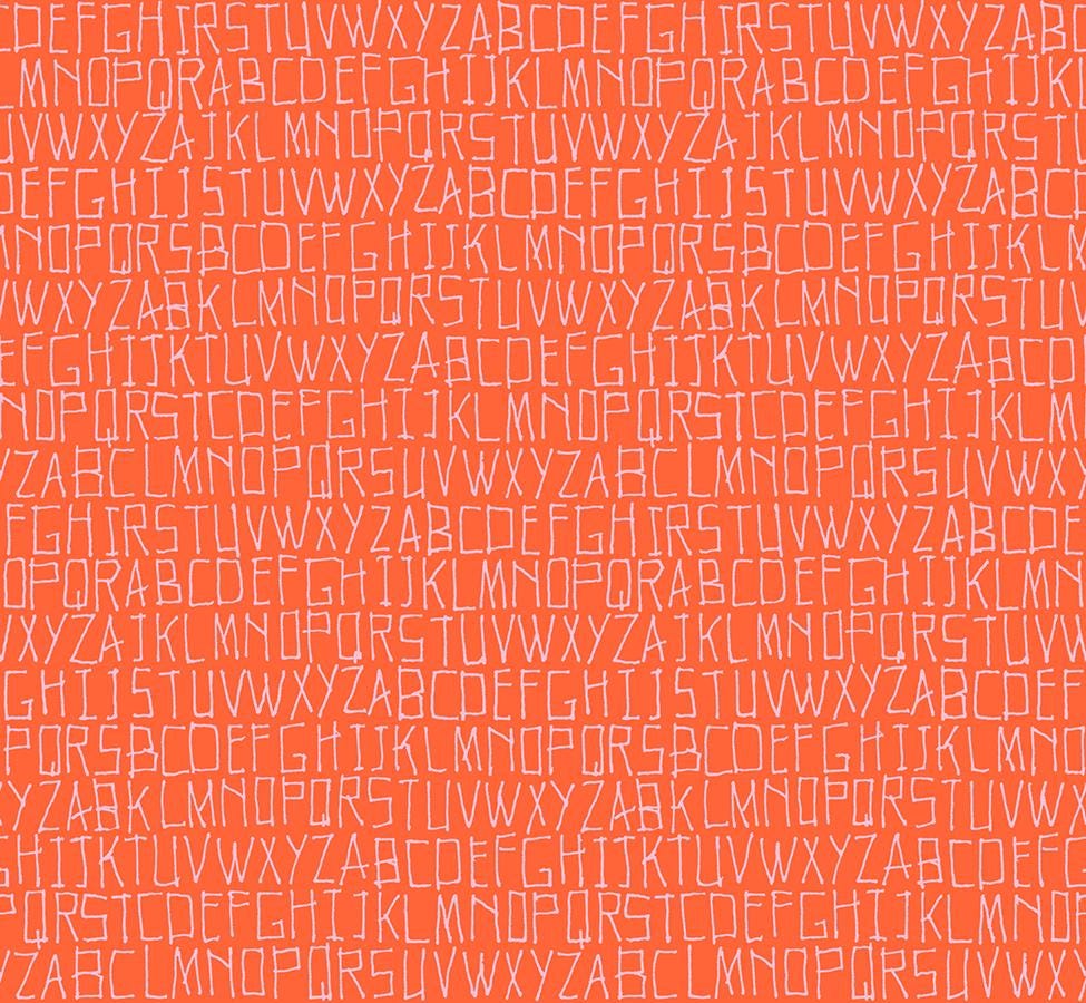Memento Alphabet Florida Fabric by Carolyn Friedlander | Ruby Star Society RS8002 17 | Orange Modern Quilting Cotton Yardage