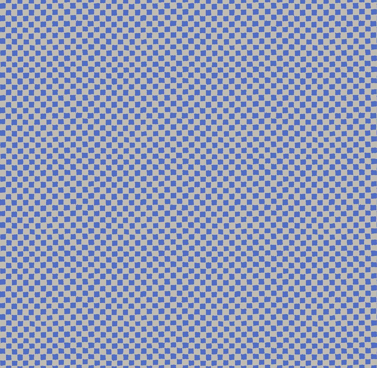 Memento Tracks Royal Blue Fabric by Carolyn Friedlander | Ruby Star Society RS8006 17 | Blue Checker Quilting Cotton Yardage