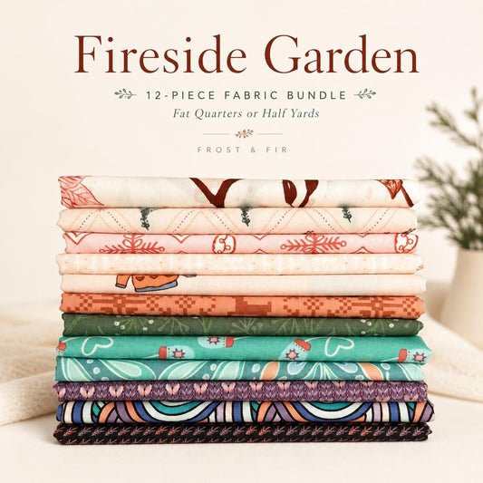 Fireside Garden Fabric Bundle, Frost & Fir, 12 Piece Fat Quarter or Half Yard Set, Sewcial Bee Collective, Art Gallery Fabrics