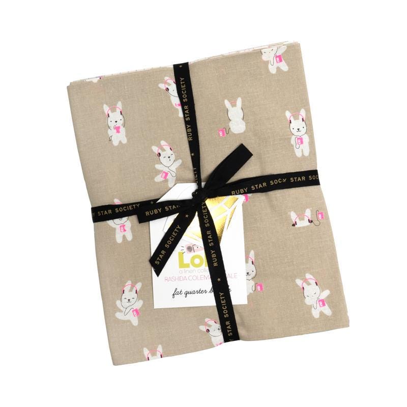 LoFi Linens Fat Quarter Bundle | Rashida Coleman-Hale Ruby Star Society | 25 Piece Linen Blend Factory Precut RS1129FQ