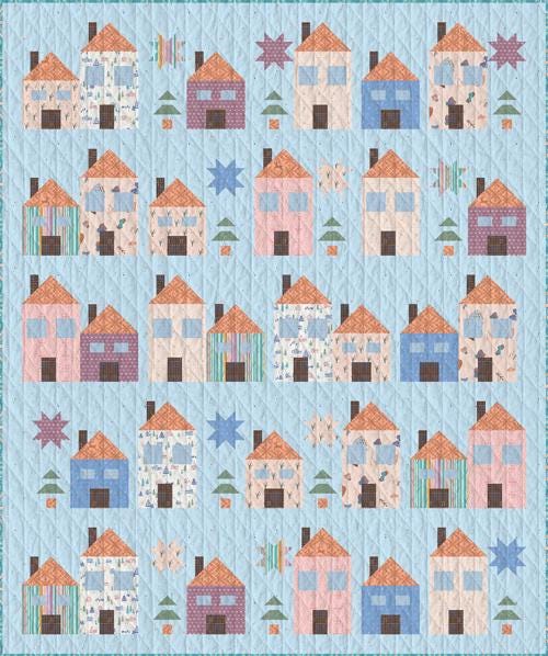 Welcome to the Neighborhood Quilt Kit by Christina Lee | Art Gallery Fabrics House Quilt Kit | 63 x 74 | KIT-SBC803