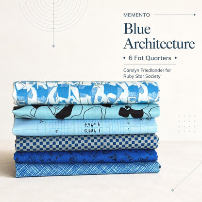 Blue Architecture Fabric Bundle | Memento by Carolyn Friedlander for Ruby Star Society | 6 Piece Fat Quarter Bundle