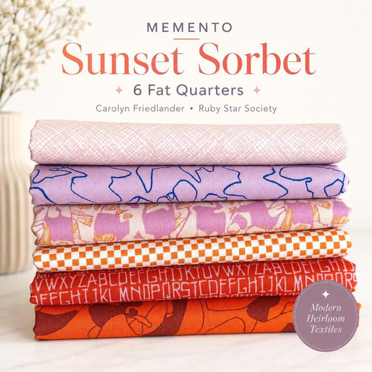 Sunset Sorbet Fabric Bundle | Memento by Carolyn Friedlander | Ruby Star Society | 6 Piece Fat Quarter Bundle