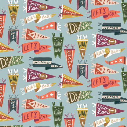 Tailgate All-Stars Fabric Bundle | Touchdowns & Tailwags by Krissy Mast for Cloud9 | 5 Piece Organic Cotton Football Dog Fabric Bundle