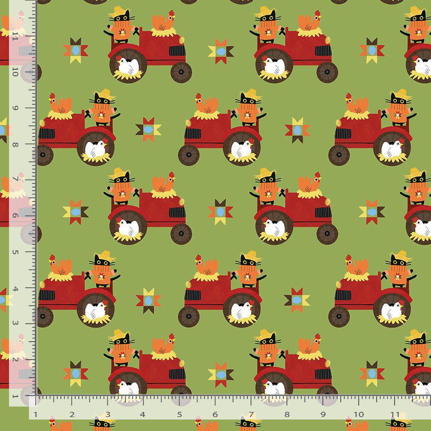 Autumn Farmyard Fabric Bundle | Bok Bok Meow by Leezaworks for Dear Stella | 5 Piece Fall Farm Quilting Cotton Bundle
