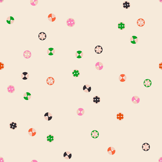 1-800-NOTION Buttons Shell Fabric by Ruby Star Society | RS5208 11 | Sewing Notions Novelty Quilting Cotton