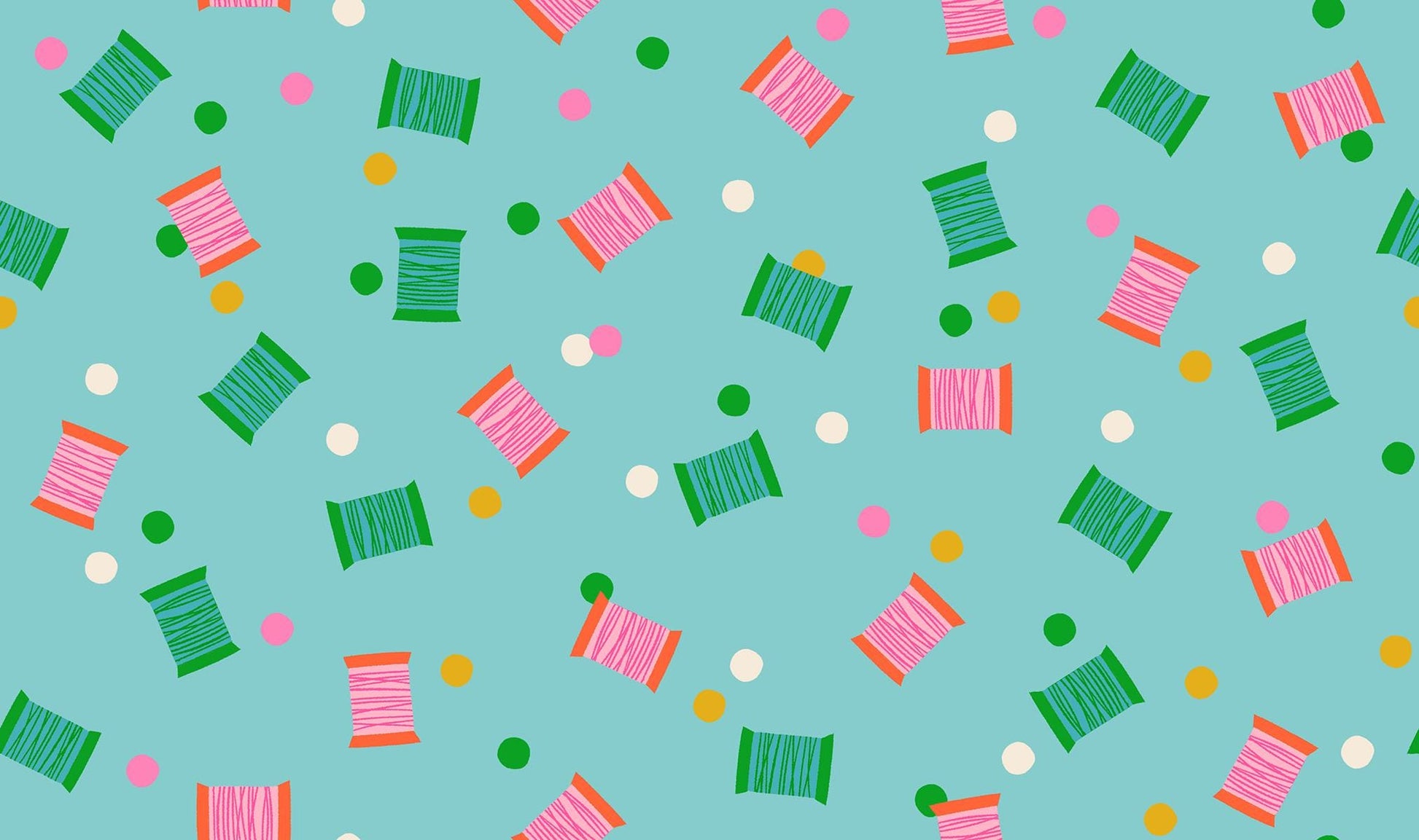 1-800-NOTION Spools Cloudless Fabric by Ruby Star Society | RS5212 14 | Aqua Sewing Thread Novelty Quilting Cotton
