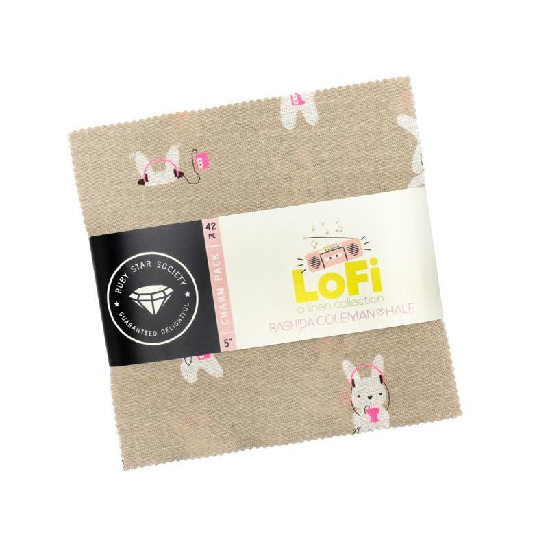 LoFi Linens Charm Pack 5" Squares | Rashida Coleman-Hale Ruby Star Society | 42 Piece Linen Blend Precut RS1129PP